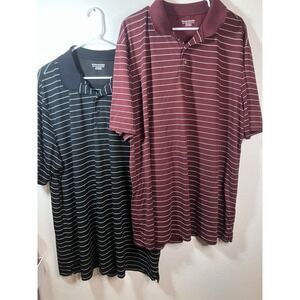 Lot Of 2 Amazon Essentials 2XLT Striped Golf Polo Shirts Sports Athletic Wear